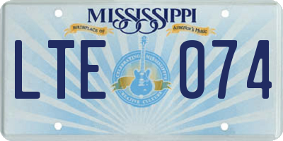 MS license plate LTE074