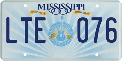 MS license plate LTE076