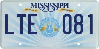 MS license plate LTE081