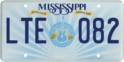 MS license plate LTE082