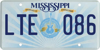 MS license plate LTE086