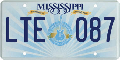 MS license plate LTE087
