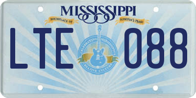 MS license plate LTE088