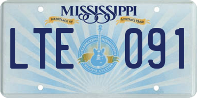 MS license plate LTE091