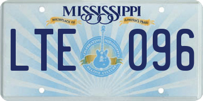 MS license plate LTE096