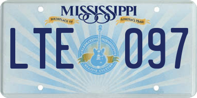 MS license plate LTE097