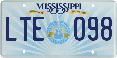 MS license plate LTE098