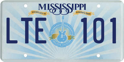 MS license plate LTE101