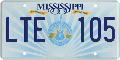 MS license plate LTE105