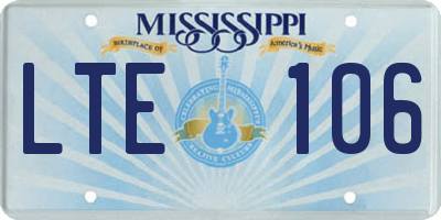MS license plate LTE106