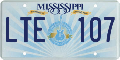 MS license plate LTE107