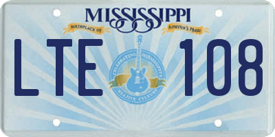 MS license plate LTE108