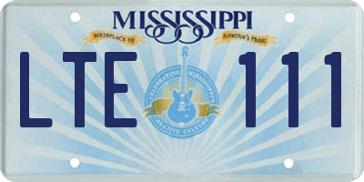 MS license plate LTE111