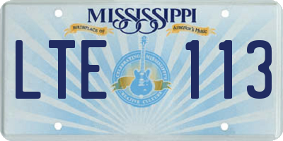MS license plate LTE113