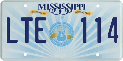 MS license plate LTE114