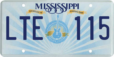 MS license plate LTE115