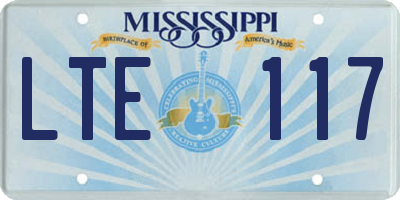 MS license plate LTE117