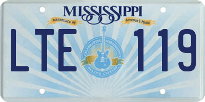 MS license plate LTE119