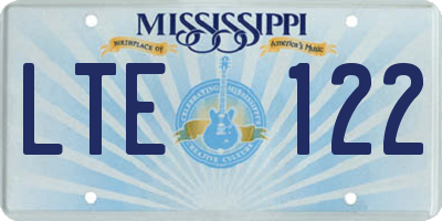 MS license plate LTE122