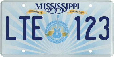 MS license plate LTE123