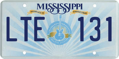 MS license plate LTE131