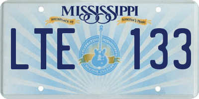 MS license plate LTE133
