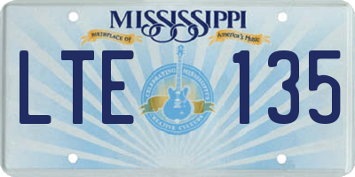 MS license plate LTE135