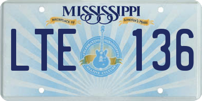 MS license plate LTE136