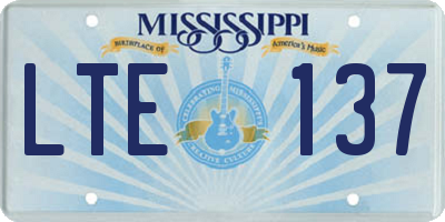 MS license plate LTE137