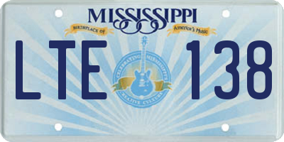MS license plate LTE138
