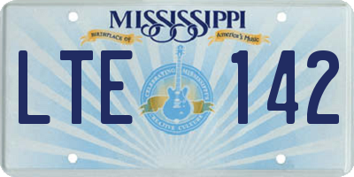 MS license plate LTE142