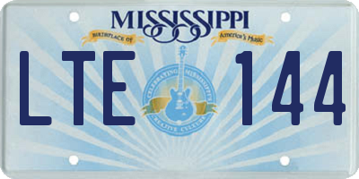 MS license plate LTE144