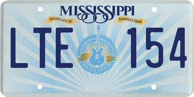 MS license plate LTE154