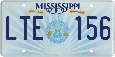 MS license plate LTE156