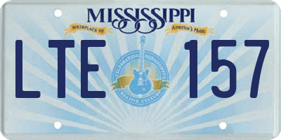 MS license plate LTE157