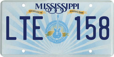 MS license plate LTE158