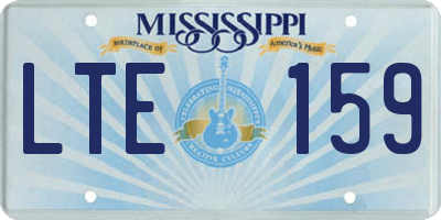 MS license plate LTE159