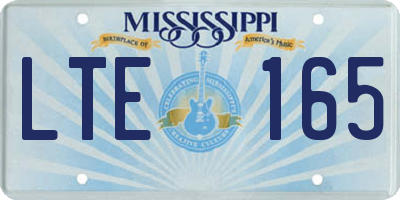 MS license plate LTE165