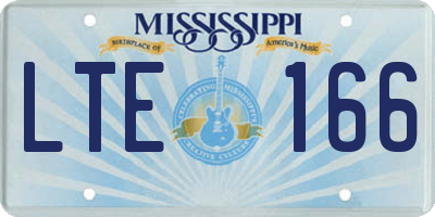 MS license plate LTE166