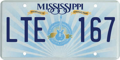 MS license plate LTE167