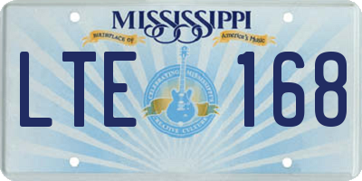 MS license plate LTE168