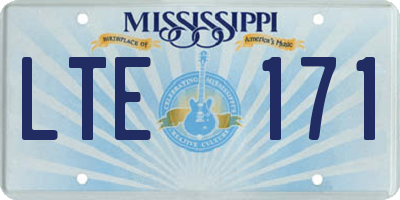 MS license plate LTE171