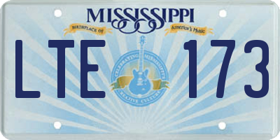 MS license plate LTE173