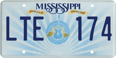 MS license plate LTE174