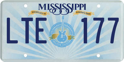 MS license plate LTE177