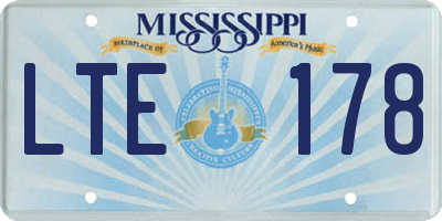 MS license plate LTE178