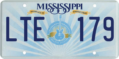 MS license plate LTE179