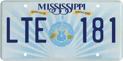 MS license plate LTE181