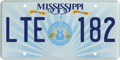 MS license plate LTE182