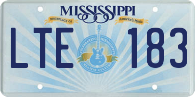 MS license plate LTE183
